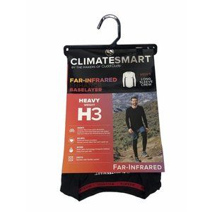 Climatesmart NWT Men's Small Black Base layer Thermals Heavy Weight H3 Crew Neck
